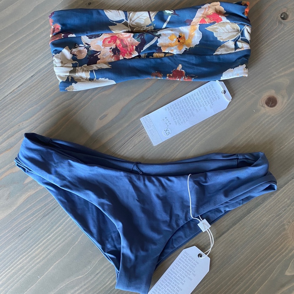Floral Bikini Top & matching solid color bottoms